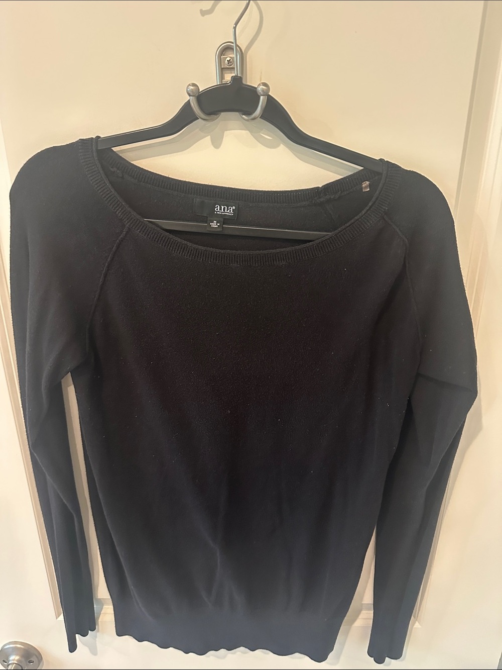 a.n.a Black Long-Sleeve Lightweight Sweater